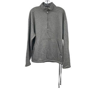 Standard/Cloth Men's 1/4 Zip Sweatshirt Collared Gray Size Medium